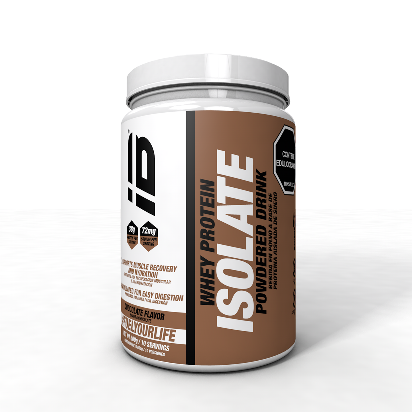 WHEY PROTEIN ISOLATE PROTEÍNA AISLADA  POTE 600g/10 PORCIONES  SABOR CHOCOLATE